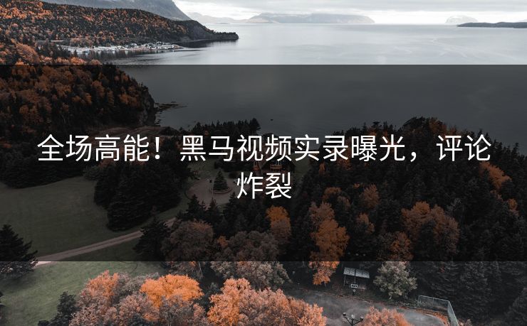 全场高能！黑马视频实录曝光，评论炸裂