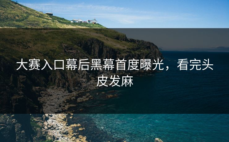 大赛入口幕后黑幕首度曝光，看完头皮发麻